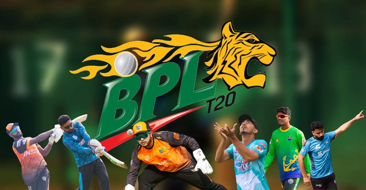 BPL T20 logo and cricket players, popular cricket league in Bangladesh for online betting.